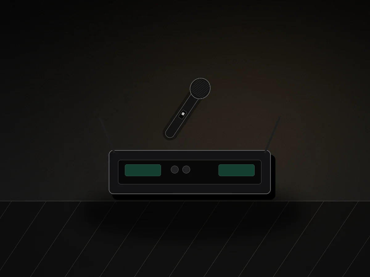 Microphone utilisé pendant une réception